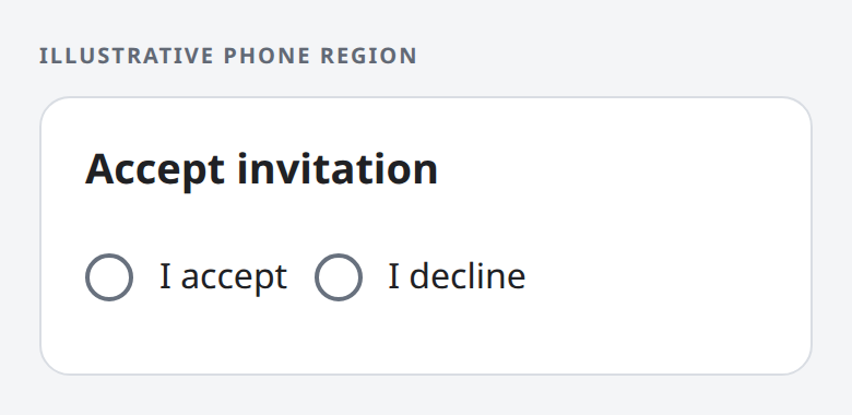 Illustrative phone region: I accept and I decline are both unselected.