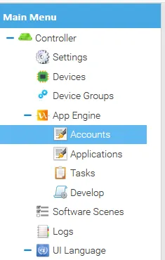 Account Menu